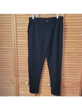 NAADAM Black Cotton Cashmere Zipper 3 Pocket Tappered Legs Trousers Pants Medium